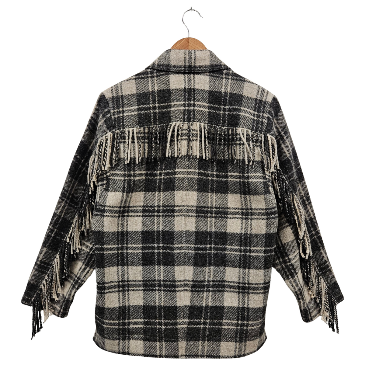 Fringe flannel sale