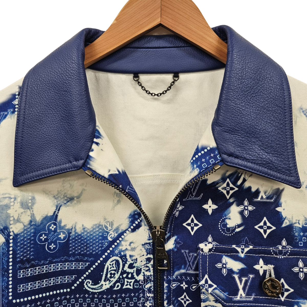 Louis Vuitton Monogram Bandana Leather And Cotton-canvas Denim Jacket in  Blue for Men