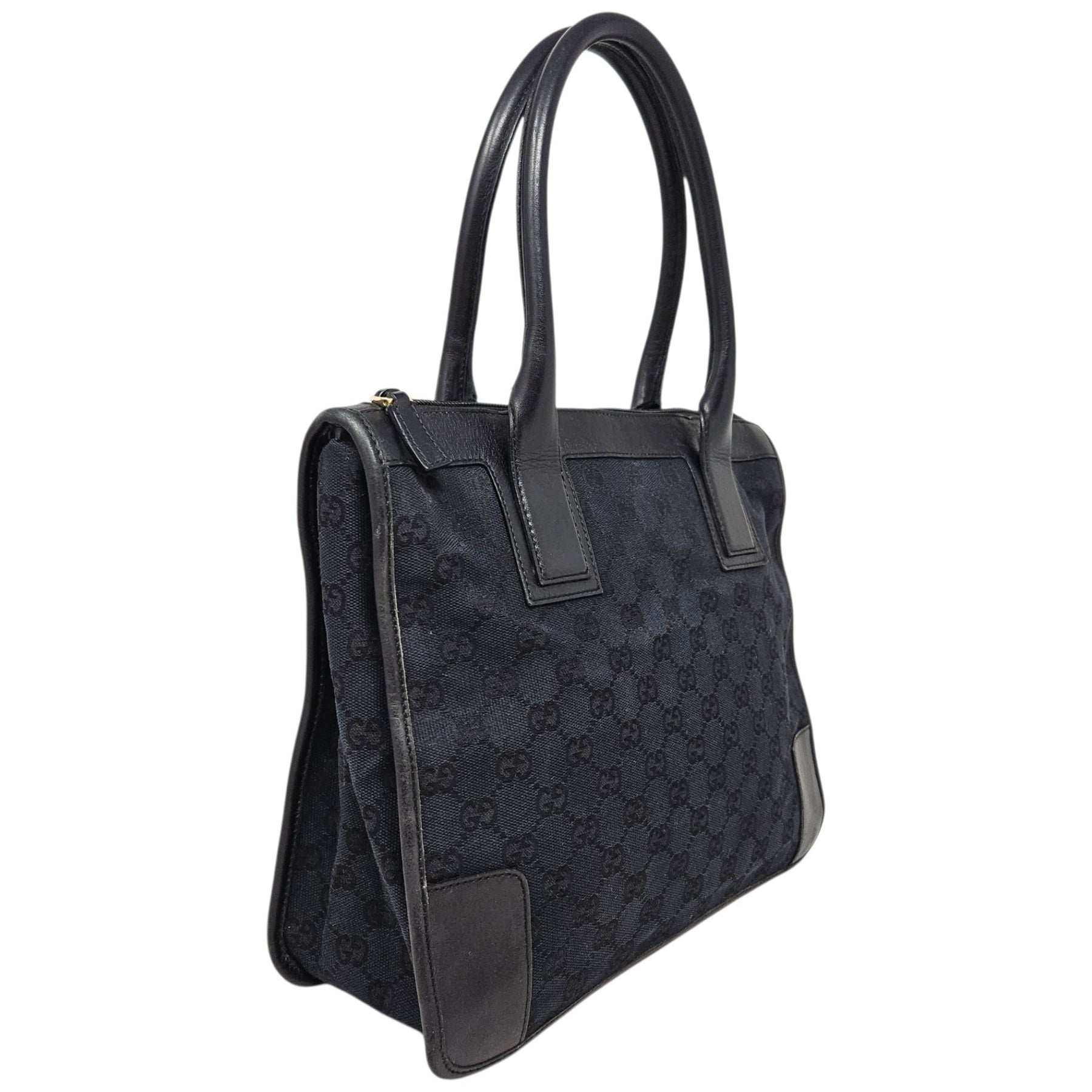 Gucci Vintage GG Canvas & Leather Small Zip Tote – shopstyle360