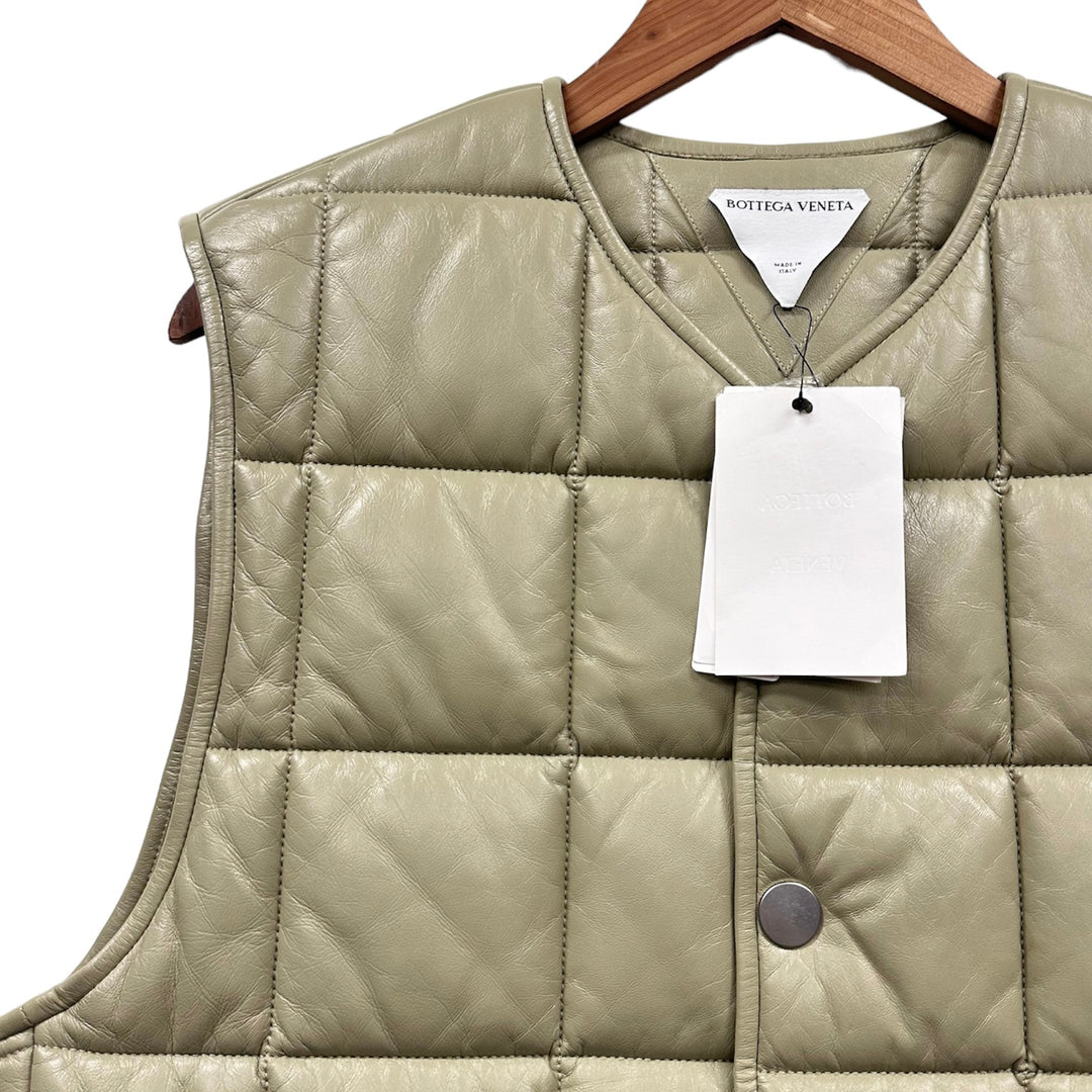 レザージャケット・コート BOTTEGA VENETA PADDED LEATHER VEST Bottega Veneta Technical jacket with leather puffer vest