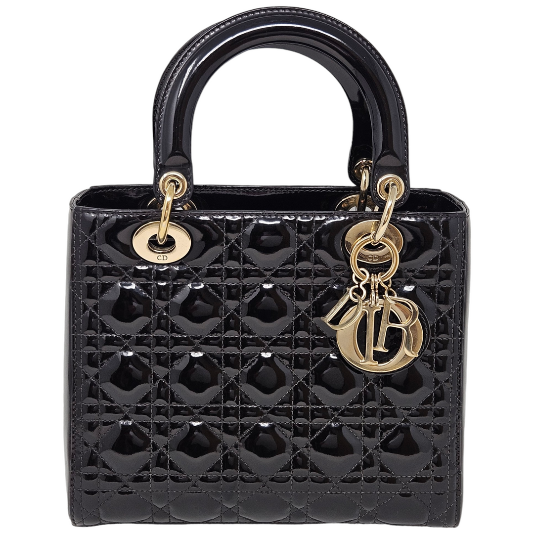 Christian Dior Patent Leather Lady Dior Bag shopstyle360