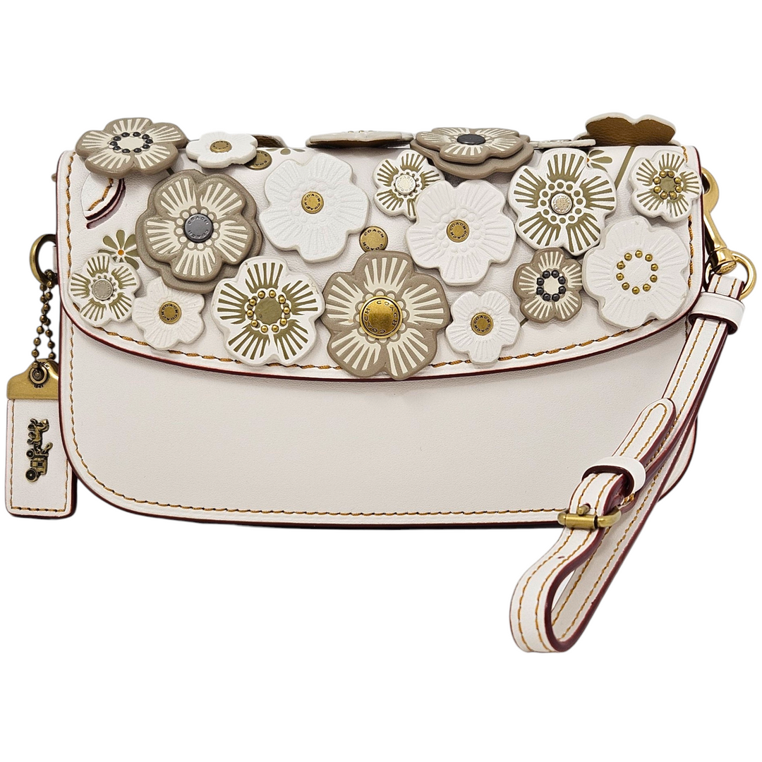 Tea Rose Coach Foldover Crossbody Clutch With Rivets Coach Clutch