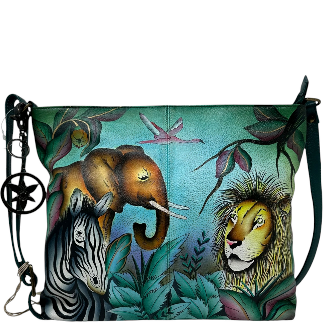 Anuschka African Safari hand painted Leather Crossbody Bag shopstyle360